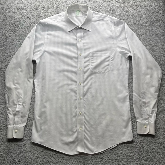 Brooks Brothers Shirt mens 16.5 37 Button Down Square Pattern Supima Cotton - Picture 1 of 9